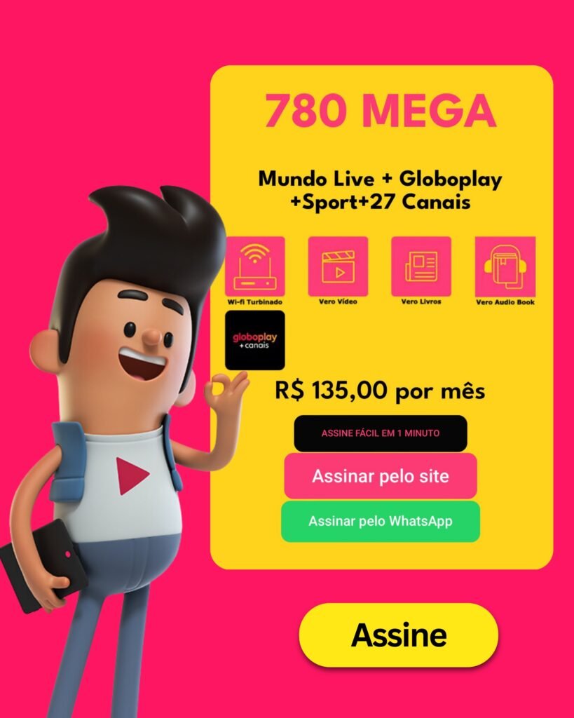 VERO INTERNET FIBRA - 780 MEGA + GLOBO PLAY