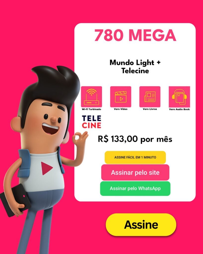 VERO INTERNET FIBRA - 780 MEGA + TELECINE